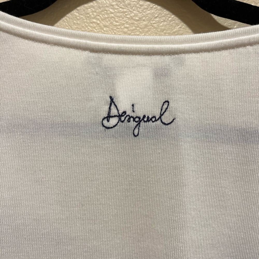 Desigual Tee - Navy & White with Red Poppy - Picture 6 of 8